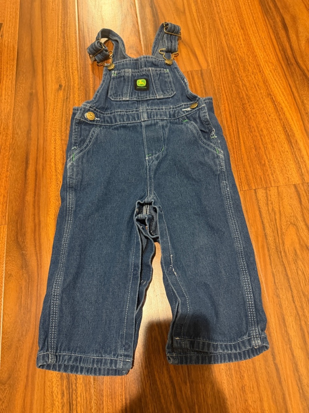John Deere Blue Denim Kids Overalls with Logo Patch